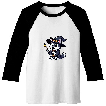 Discover Husky Wizard Funny Dog Magic Baseball Tees