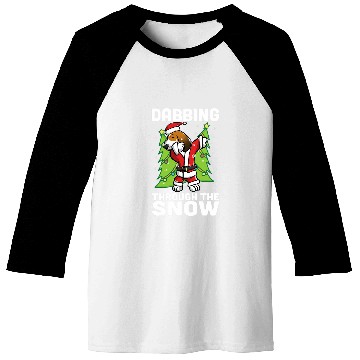 Discover Dabbings Through The Snow Basset Hound Christmas Dog Baseball Tees