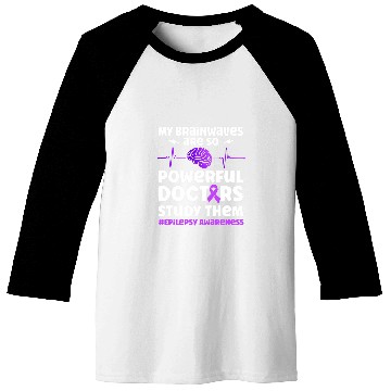 Discover Kids Epilepsy Awareness Brainwaves Purple Baseball Tees