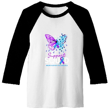 Discover Support Squad Butterfly Purple Ribbon Rheumatoid Arthritis Baseball Tees