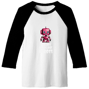 Discover This boy really loves robots Robotics for Kids Robot Baseball Tees