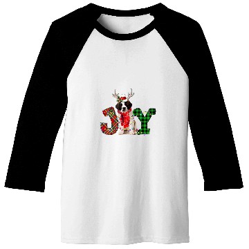 Discover Joy Christmas Lights Saint Bernard Dog Santa Hat Pajama Baseball Tees