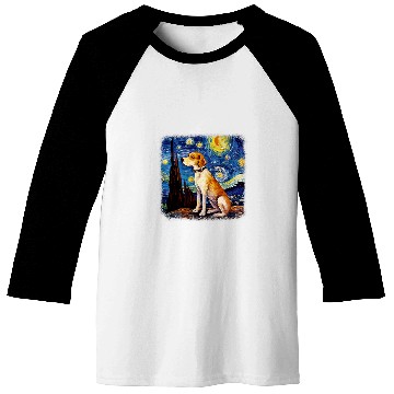 Discover Dog in starry night van gogh Beagle Baseball Tees