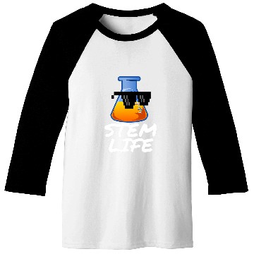 Discover STEM LIFE SCIENCE TECHNOLOGY ENGINEERING MATH BEAKER Baseball Tees