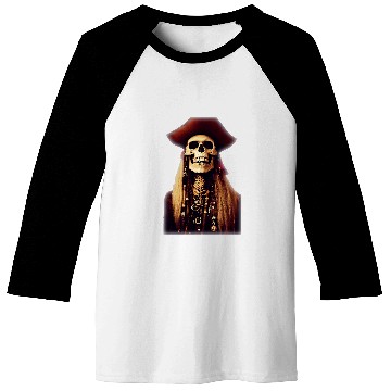Discover Smug Smiling Hyperdetailed Pirate Skeleton Baseball Tees