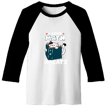 Discover Math Nerd Math Teacher Cat Lover I Love Math And Cats Baseball Tees