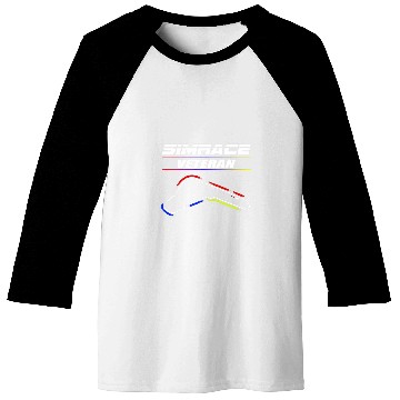Discover Simrace Sim Racer with Simracing Track 3 Baseball Tees