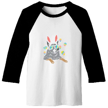 Discover Heeler Bunny Ears Glasses Easter Eggs Australian Cattle Dog Baseball Tees