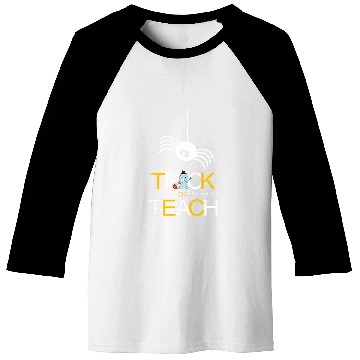 Discover Trick or Teach Teacher Halloween Party Creepy Spider Baseball Tees