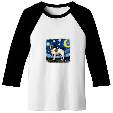 Discover Dog in starry night van gogh Saint Bernard Baseball Tees