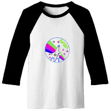 Discover Lacrosse Gift NASA Space Shuttle Worm Logo Rainbow Baseball Tees