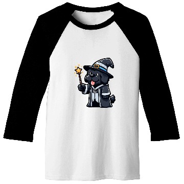 Discover Newfoundland Dog Wizard Funny Magic Baseball Tees