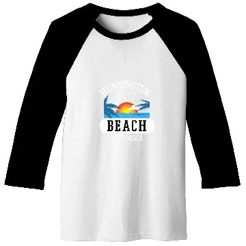 Discover Huntington Beach californias Graphic Design Beach Novelty Art Baseball Tees