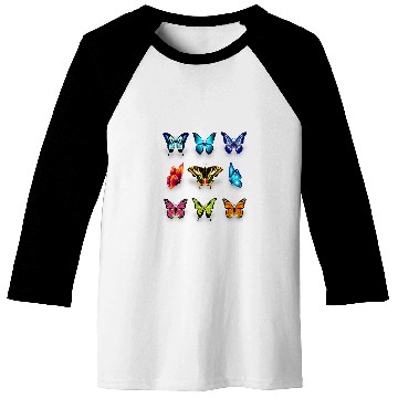 Discover Nine Beautiful Butterflies Baseball Tees