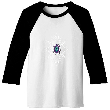 Discover Purple Beetle with White Mandala Baseball Tees