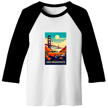 Discover San Francisco vintages Travel Design Baseball Tees