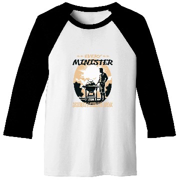 Discover Minister Funny BBQ Chef or Grill Fun Baseball Tees