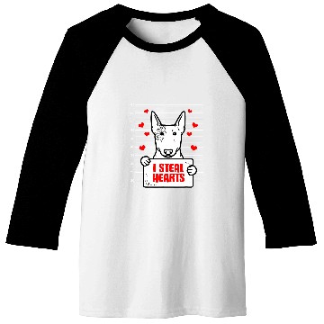 Discover Miniature Bull Terrier Valentines Day Dog Love Baseball Tees