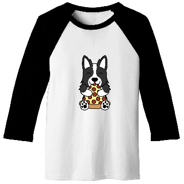 Discover Pizza Border Collie Dog Baseball Tees