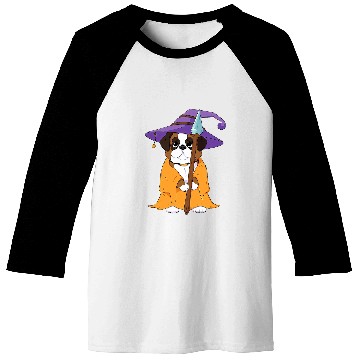 Discover Saint Bernard Wizard Funny Dog Magic Baseball Tees