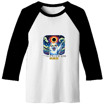 Discover Samoyed Dog Taking Selfie Solar Eclipse Baseball Tees
