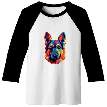 Discover German Shepherd Dog Colorful Baseball Tees