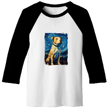 Discover Pitbull Dog Starry Night Baseball Tees