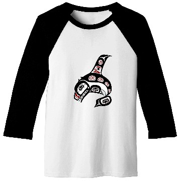 Discover Red Black White Haida Whale Native Art Baseball Tees