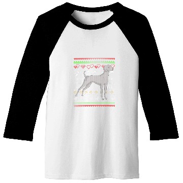Discover Weimaraner Dog Santa Claus Ugly Christmas Pattern 1 Baseball Tees