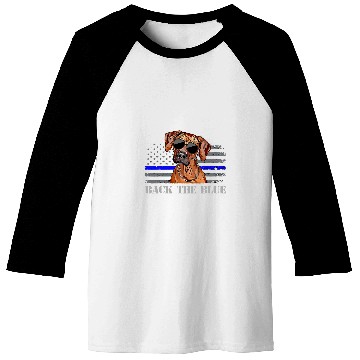 Discover Rhodesian Ridgeback Thin Blue Line Flag Police Dog Baseball Tees