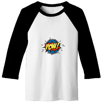 Discover POW Cool Comic Strip Text Bubble Pop Art Comic Book Nerd Set Baseball Tees