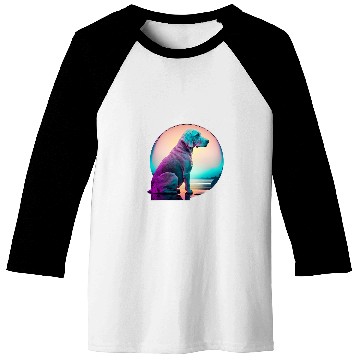 Discover Weimaraner Japanese Retro Synthwave Baseball Tees