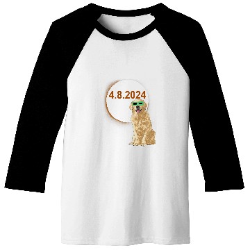 Discover Solar Eclipse Golden Retriever Wearing Solar Eclipse Glasses Baseball Tees