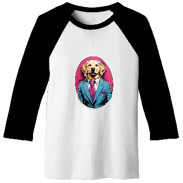 Discover Labrador Formalwear Yellow Lab in Suit and Tie Dog Baseball Tees