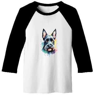 Discover Schnauzer Portrait Dynamic Splash Unleash Joy Baseball Tees