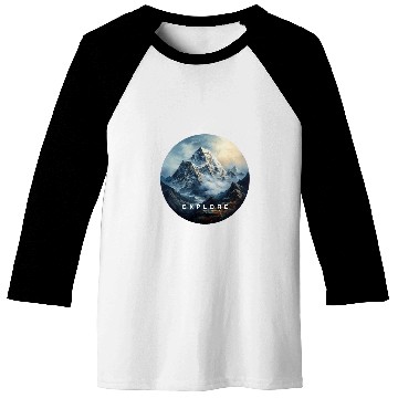 Discover Summit Serenity Hiking Mountain Climbing Exploration Baseball Tees
