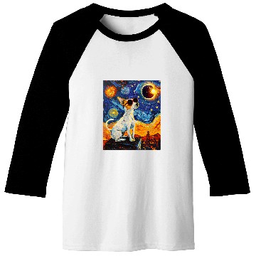 Discover Total Solar Eclipse Toy Fox Terrier Dog 1 Baseball Tees