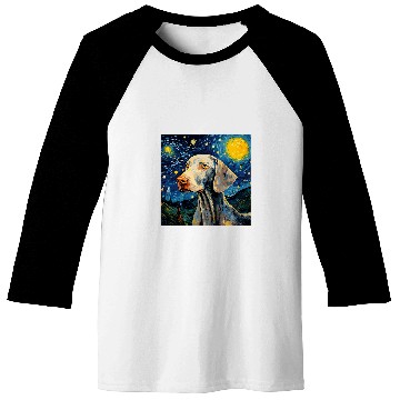 Discover Weimaraner Starry Night For Dog Mom Dog Dad Baseball Tees