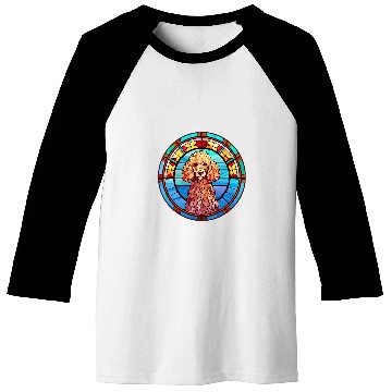Discover Poodle Dog Owner Stained Glass Full Face Art Baseball Tees