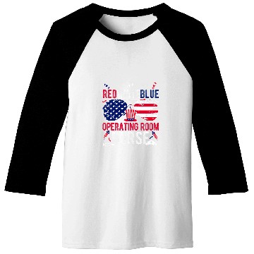 Discover RED WHITE BLUE OPERATING ROOM nurses Patriotic nurses Top Fan Baseball Tees
