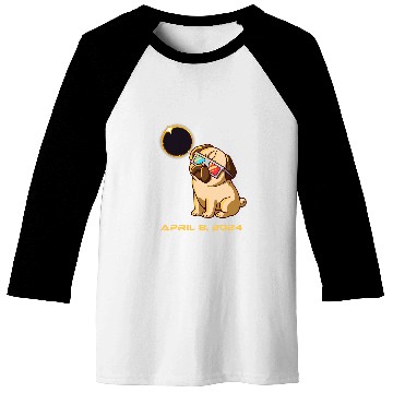 Discover Total Solar Eclipse April 8 2024 Totality Dog Pug Baseball Tees