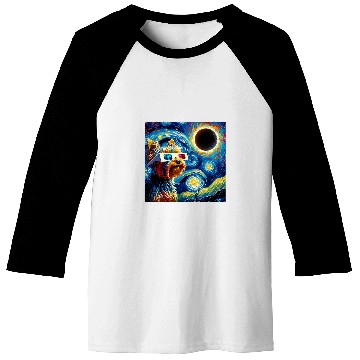 Discover Total Solar Eclipse 2024 Van Gogh Starry Night Yorkshire Baseball Tees