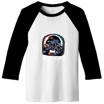 Discover Total Solar Eclipse Motorcycle April 8 2024 Solar Eclipse Baseball Tees