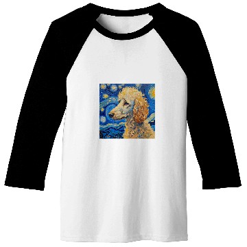 Discover Poodle Dog Van Gogh Style Starry Night 2 Baseball Tees