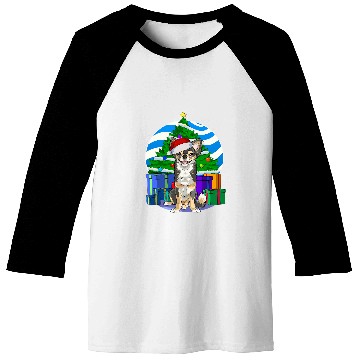 Discover Long haired Chihuahua Santa Christmas Tree Decor Baseball Tees