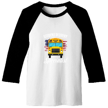 Discover Student Delivery Specialist Patriotic School Bus Driver Baseball Tees