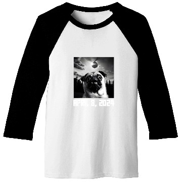 Discover Pug Taking Selfie Totality 04 08 24 Total Solar Eclipse 2024 Baseball Tees