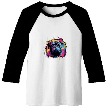 Discover Pug Colorful 7 Baseball Tees