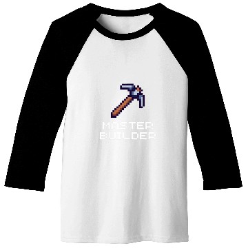 Discover Master Builder Funny Video Game Pickaxe Pixel Art Gamer Baseball Tees