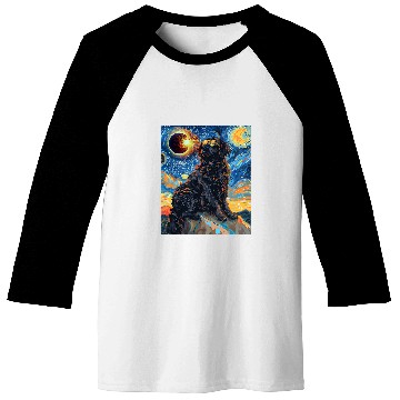 Discover Total Solar Eclipse Landseer Newfoundland Dog 1 Baseball Tees